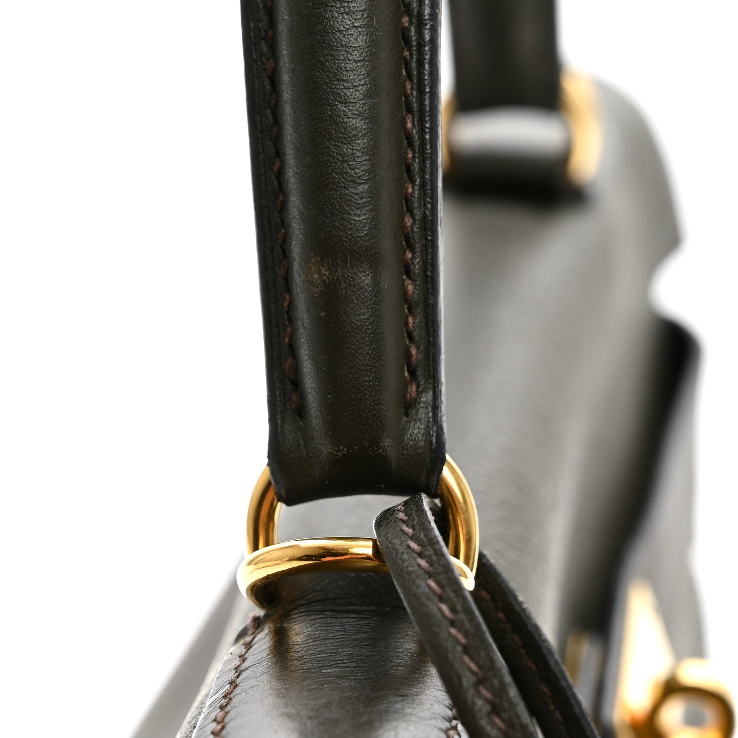 Hermes Vache Liegee Kelly Retourne 35 Vert Bronze 19 of 20