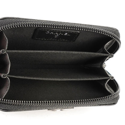 Chanel Caviar Quilted Boy Zip Around Coin Purse Wallet Black 5 of 7