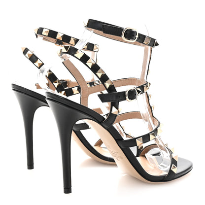 Valentino Garavani Calfskin Nappa Rockstud Gladiator 105mm Sandals 37 Black 5 of 9