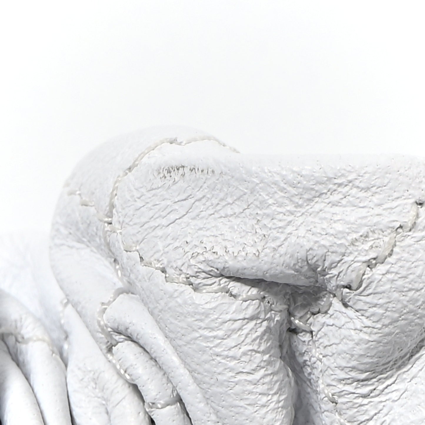 Lambskin Quilted CC Hair Scrunchie White