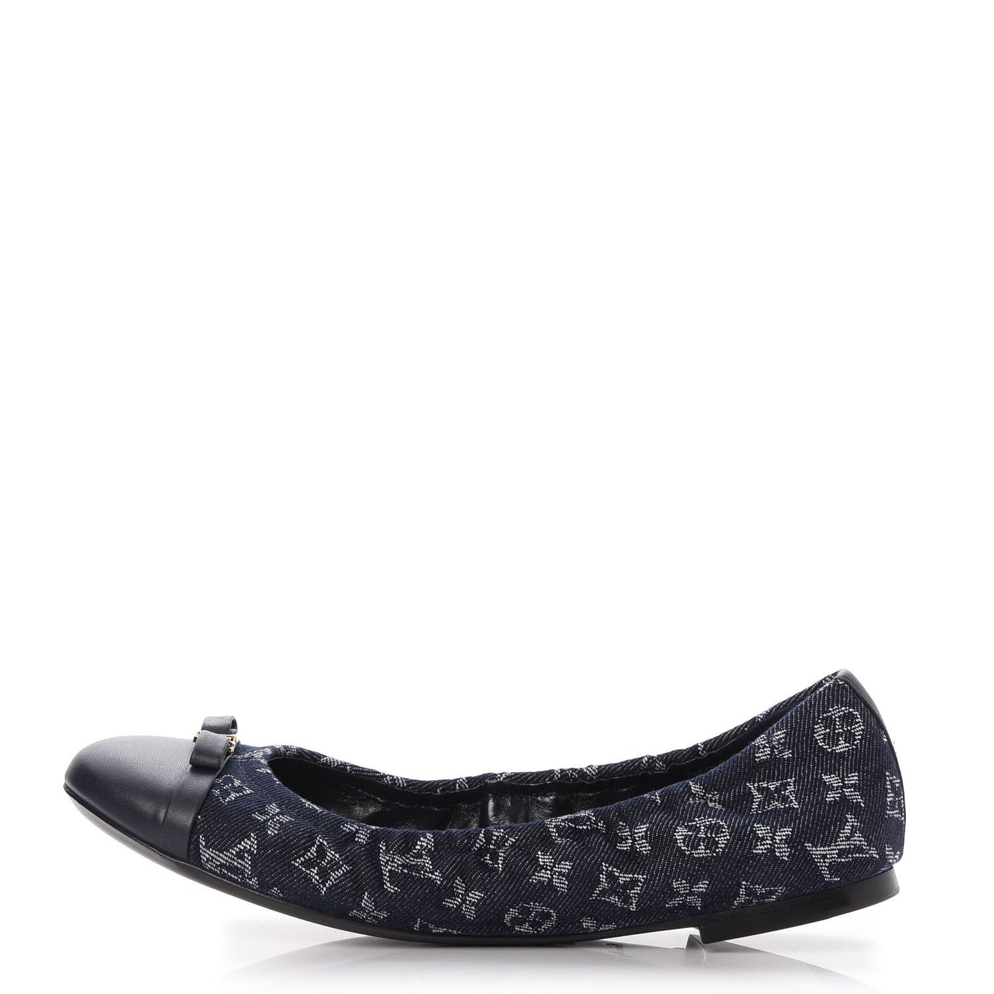 Monogram Denim Elba Ballerina Flats 39 Marine
