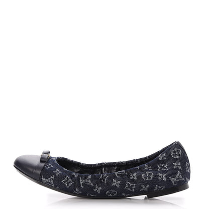 Louis Vuitton Monogram Denim Elba Ballerina Flats 39 Marine 1 of 8