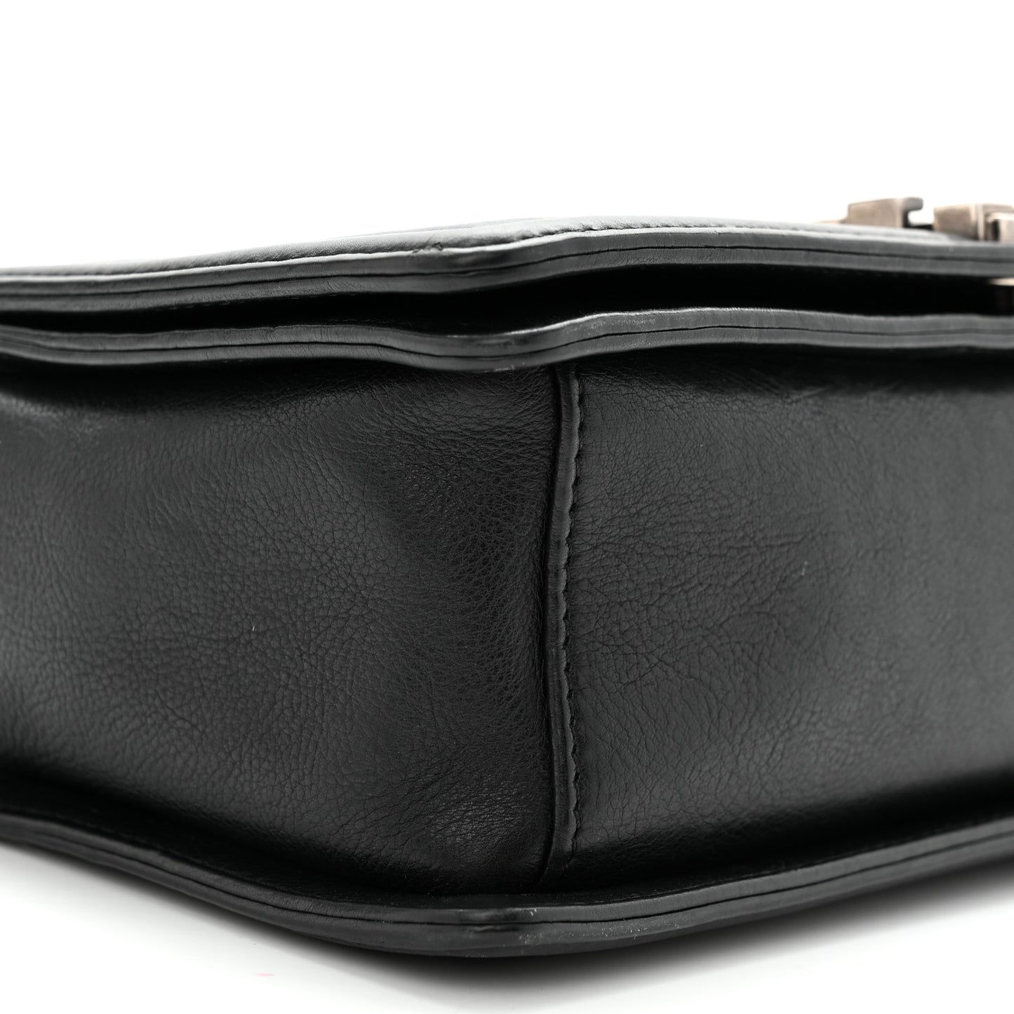 Patent Calfskin Quilted Paris Bombay Medallion Embellished Medium Boy Flap Black