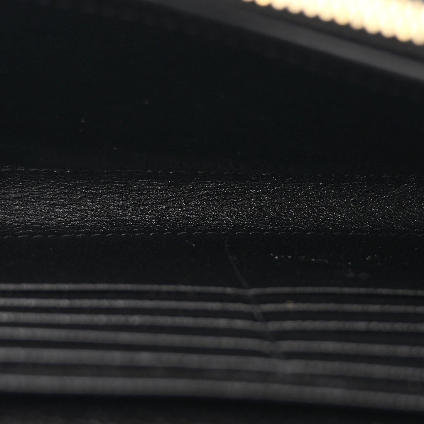 Grain De Poudre Matelasse Chevron Monogram Chain Wallet Black
