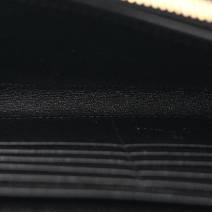 Saint Laurent Grain De Poudre Matelasse Chevron Monogram Chain Wallet Black 6 of 12