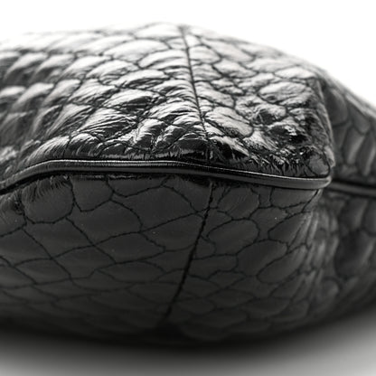Saint Laurent Patent Crocodile Embossed Tribute Tote Black 10 of 15