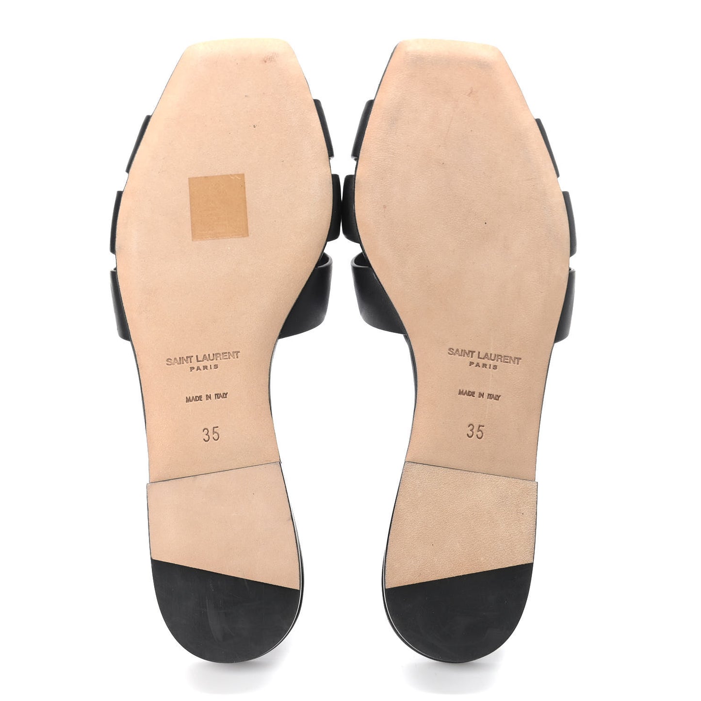 Calfskin Nu Pied 05 Slide Sandals 35 Black