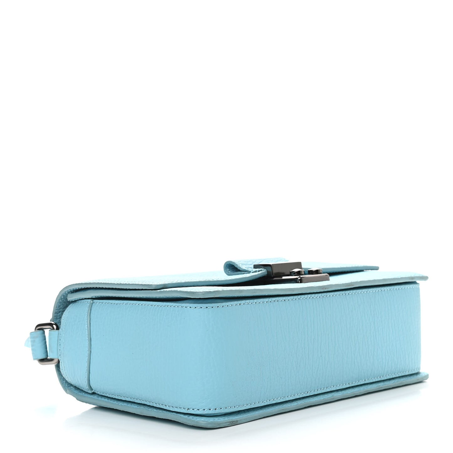Textured Calfskin Mini Pashli Messenger Light Blue