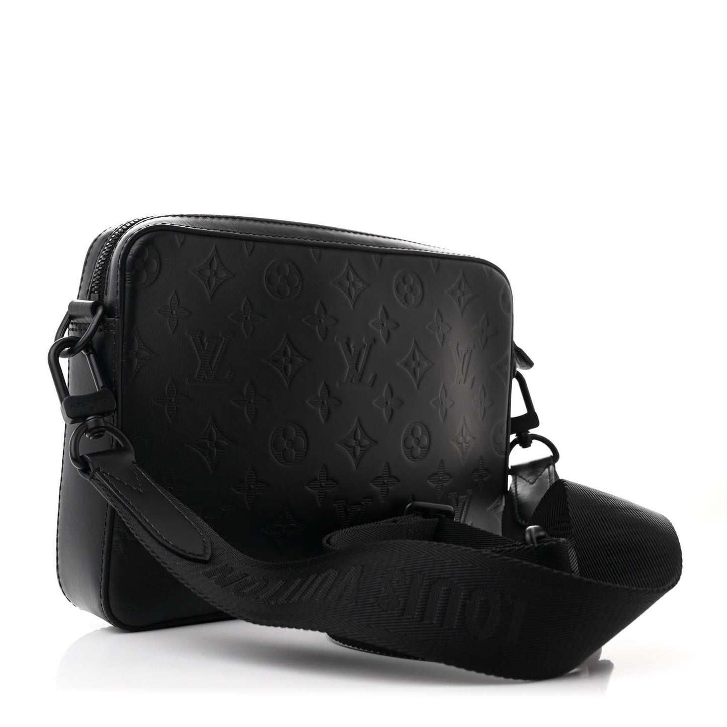 Calfskin Monogram Shadow Duo Messenger Black