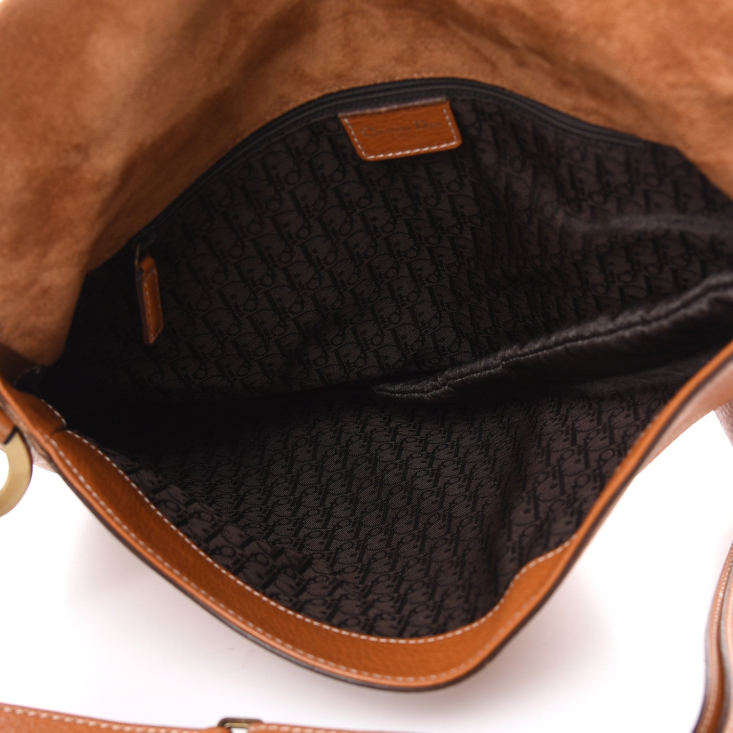 Christian Dior Calfskin Baudrier Saddle Bag Tan 5 of 13