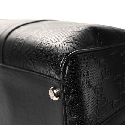 Gucci Calfskin GG Tennis Embossed Duffle Bag Black 9 of 11