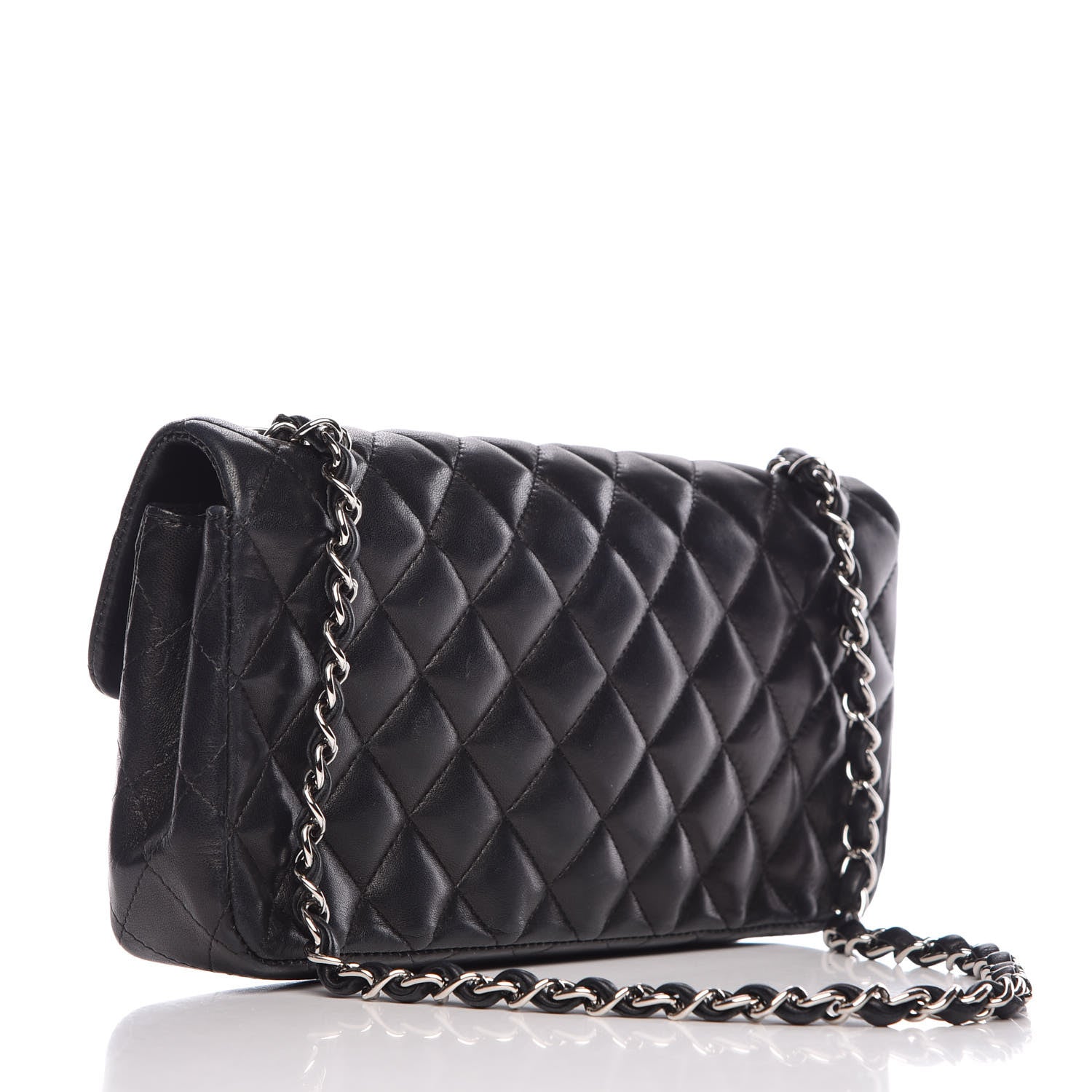 Chanel Lambskin Quilted East West Flap Black 3 of 10
