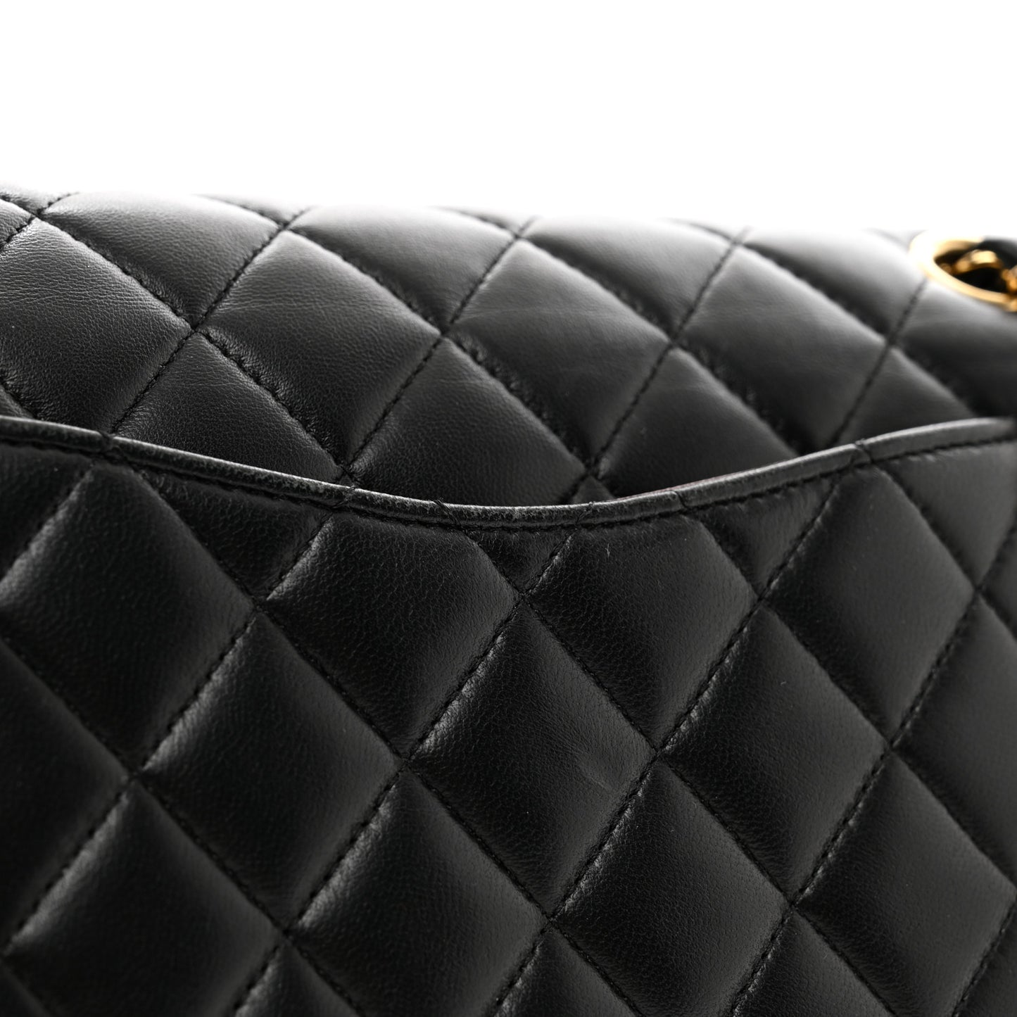 Lambskin Quilted Medium Double Flap Black