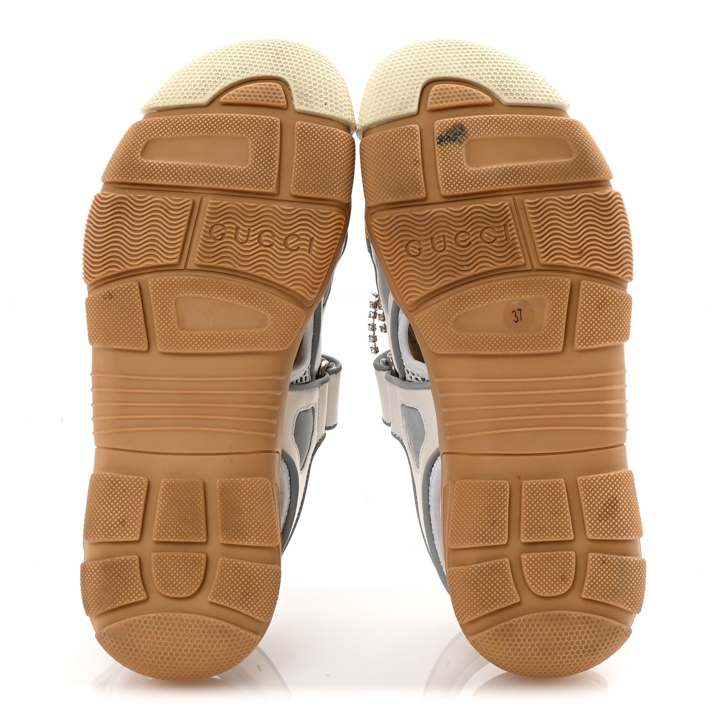 Mesh Fabric Tinsel Sport Sandals 37 White Silver