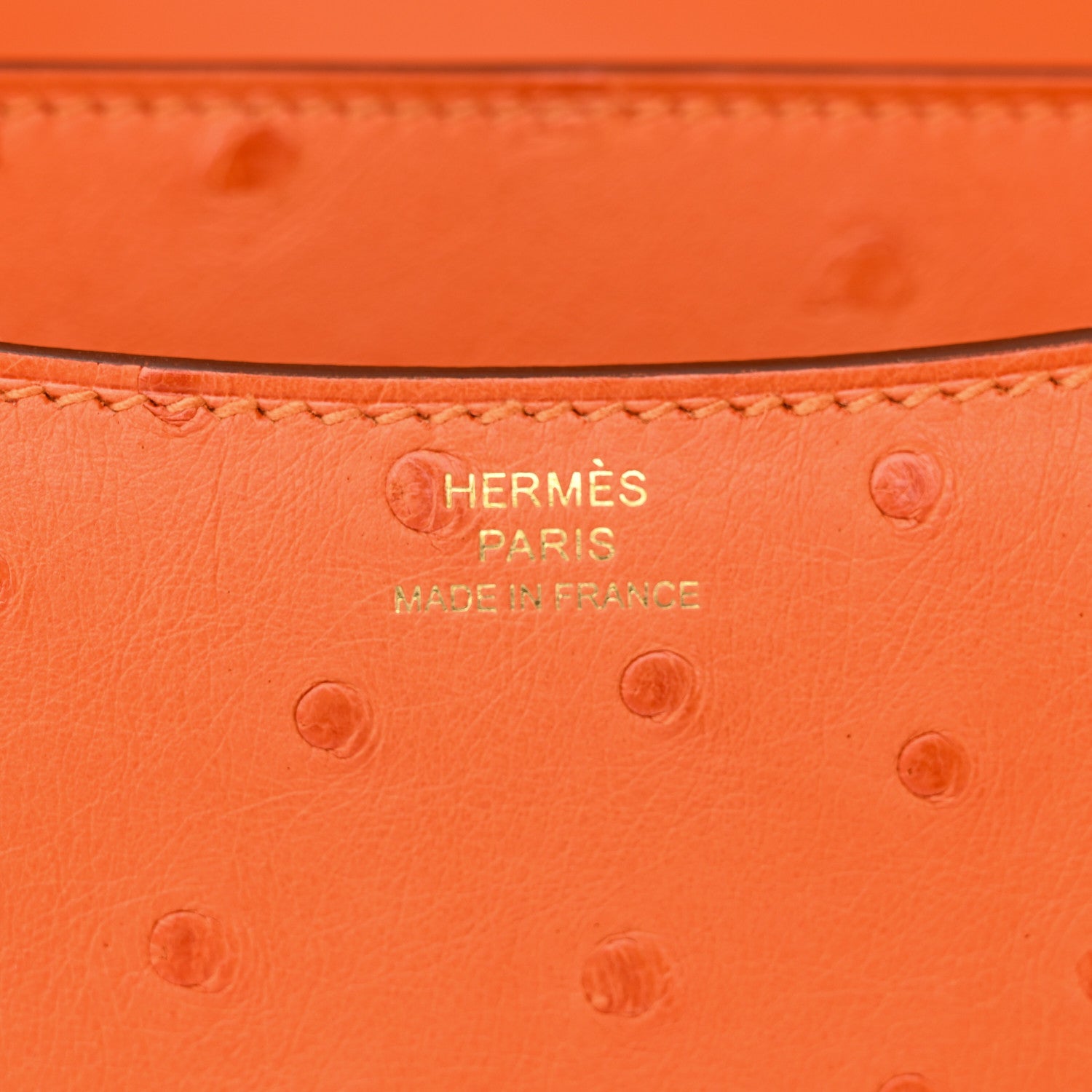 Hermes Ostrich Constance 18 Tangerine 6 of 13