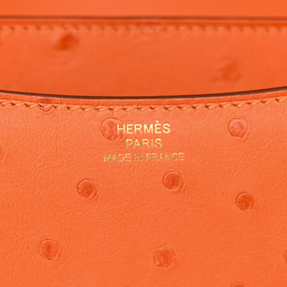 Hermes Ostrich Constance 18 Tangerine 6 of 13