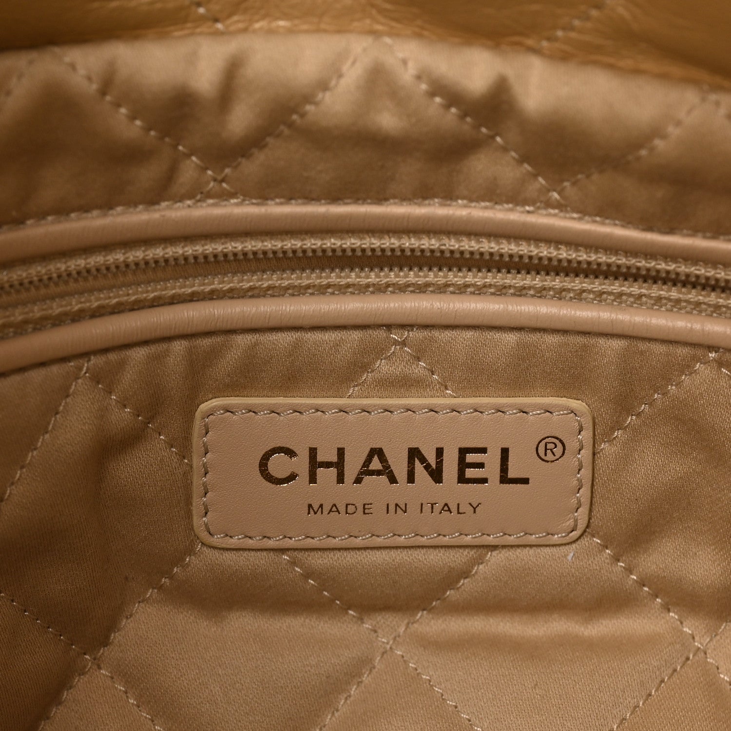 Chanel Metallic Calfskin Quilted Small Chanel 22 Light Gold 7 of 11