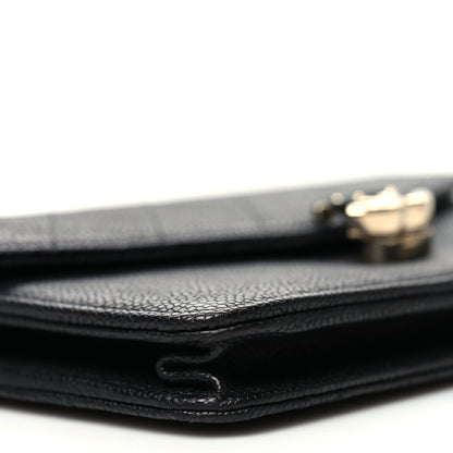 Chanel Grained Calfskin Quilted Cuba Wallet On Chain WOC Black 10 of 11