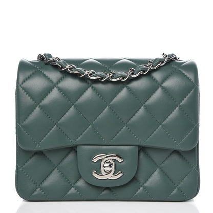 Chanel Lambskin Quilted Mini Square Flap Green 1 of 8