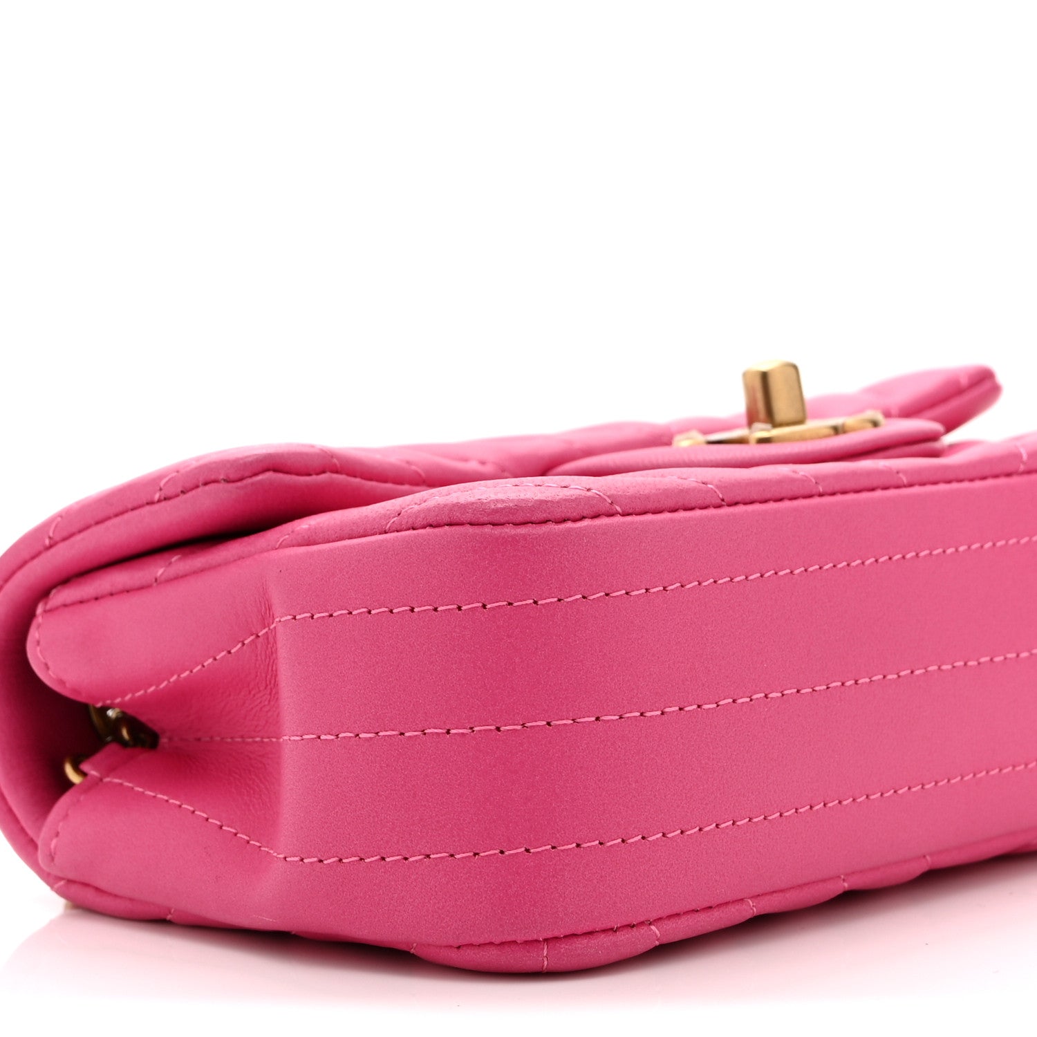 Chanel Lambskin Chevron Quilted Mini Rectangular Flap Pink 9 of 10