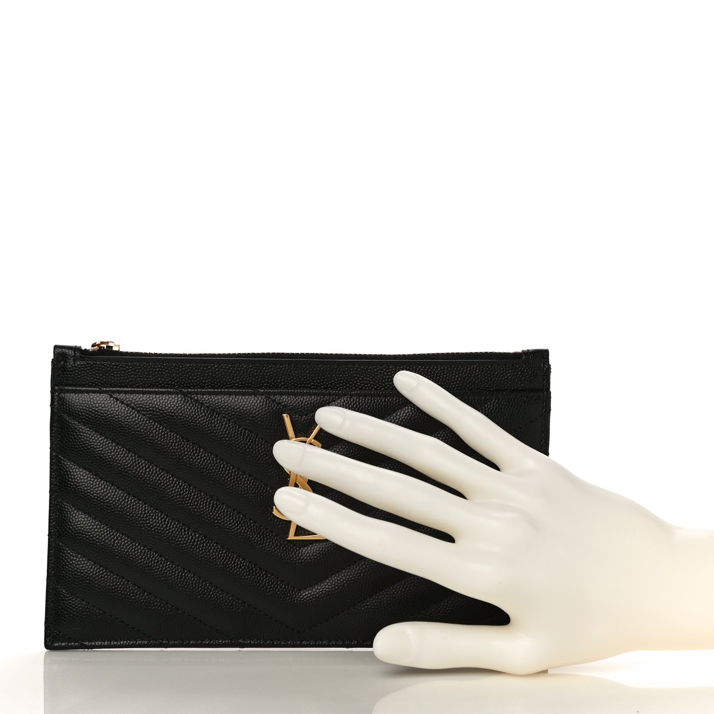 Grain De Poudre Chevron Monogram Bill Pouch Black