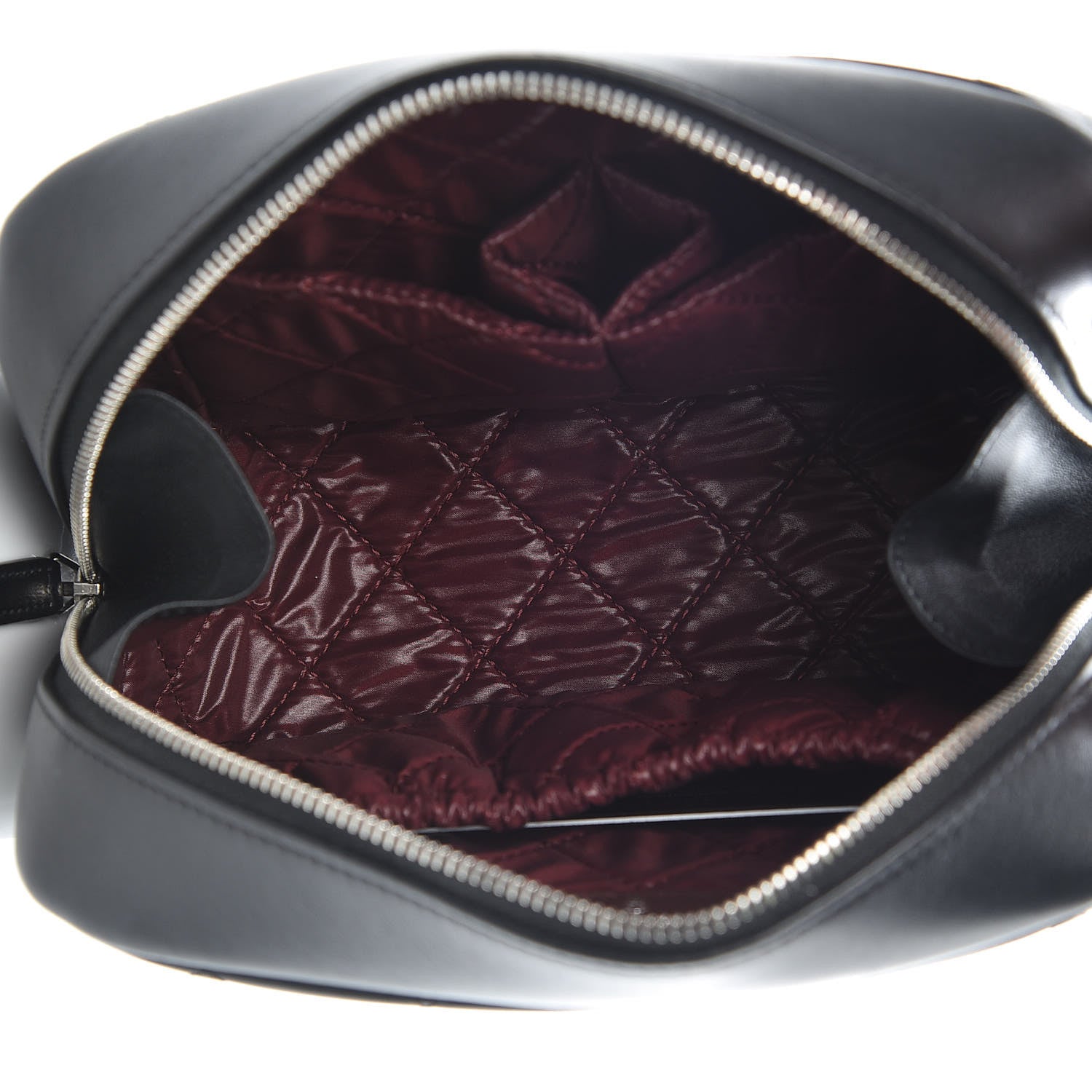 Chanel Lambskin Quilted Medium Curvy Pouch Cosmetic Case Black 5 of 7