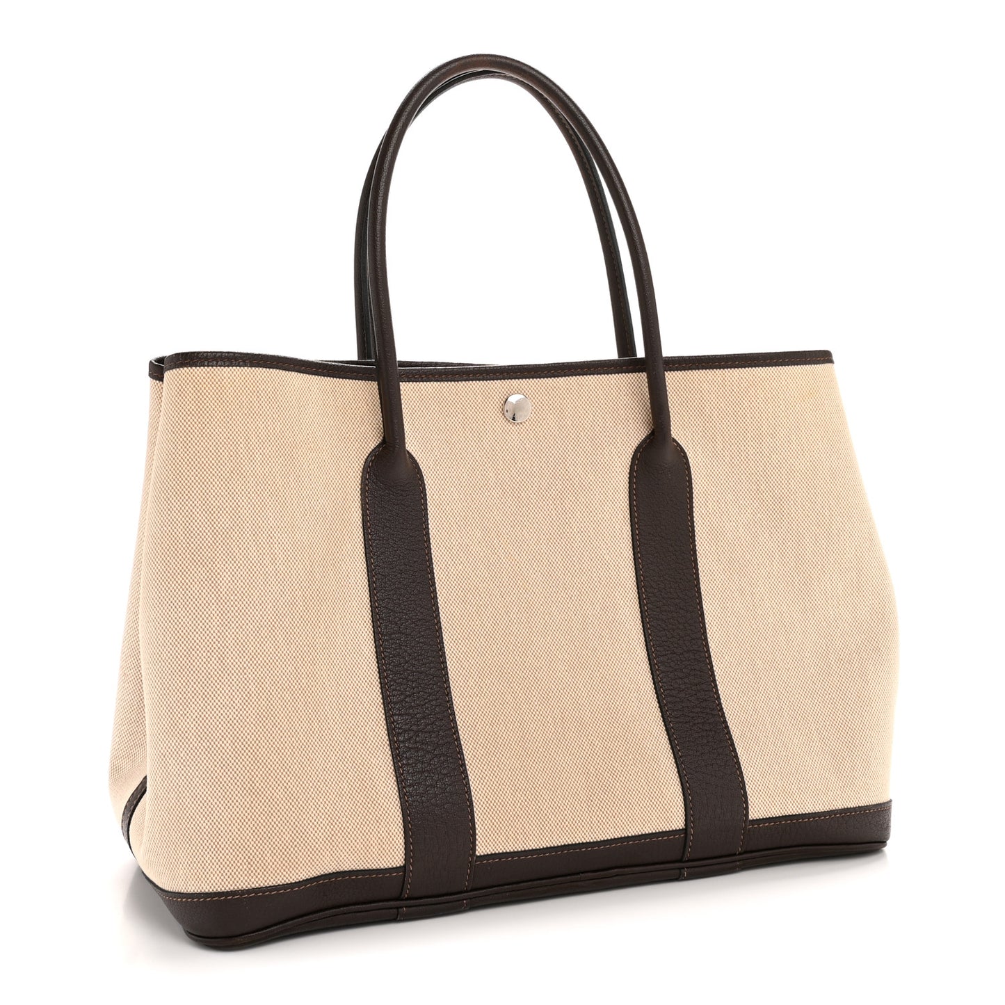 Buffle Skipper Toile Garden Party 36 MM Tote Marron Fonce