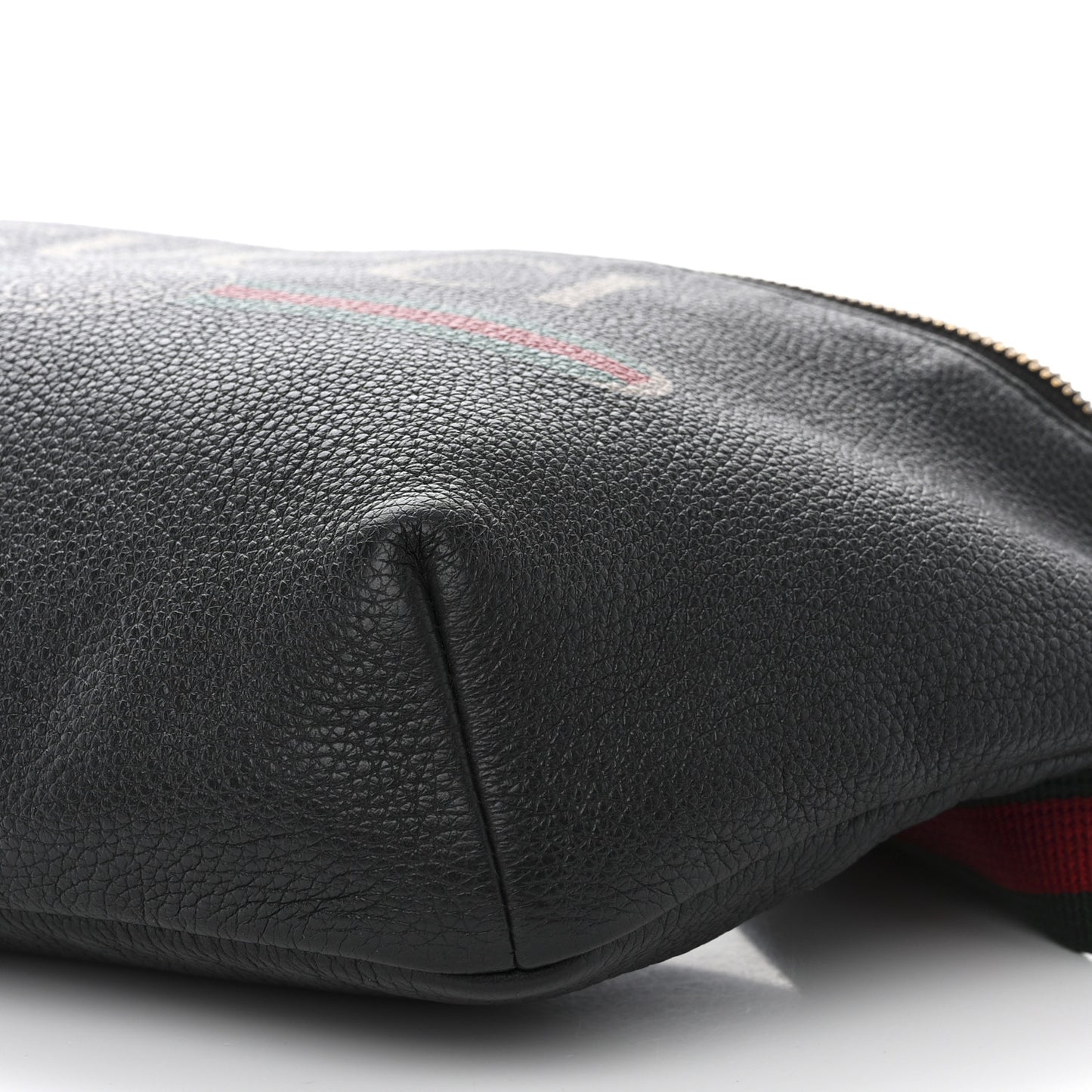 Grained Calfskin Logo Belt Bag Black