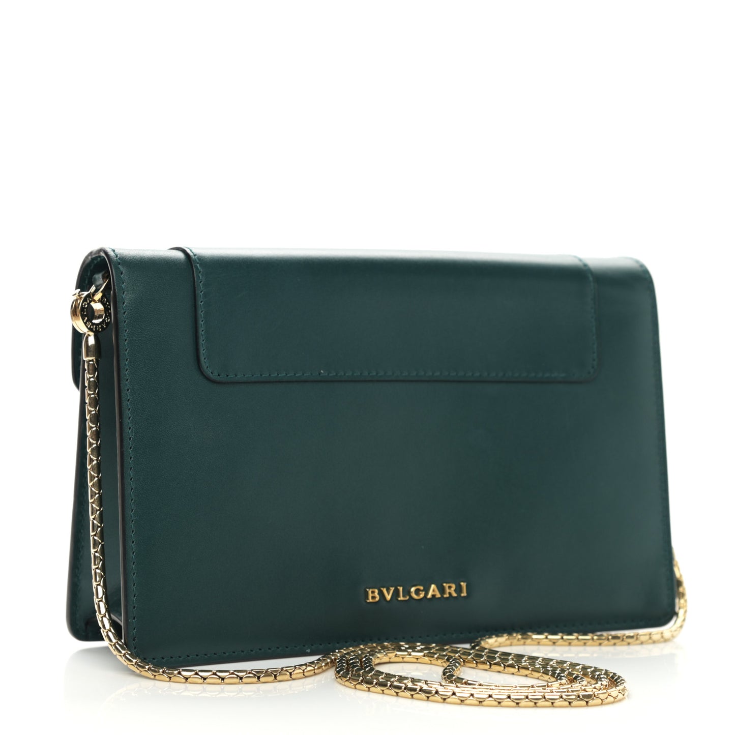 Calfskin Serpenti Forever Chain Pouch Bag Emerald Green