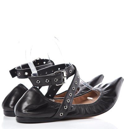 Valentino Garavani Nappa Love Latch Ballerina Flats 36.5 Black 3 of 8