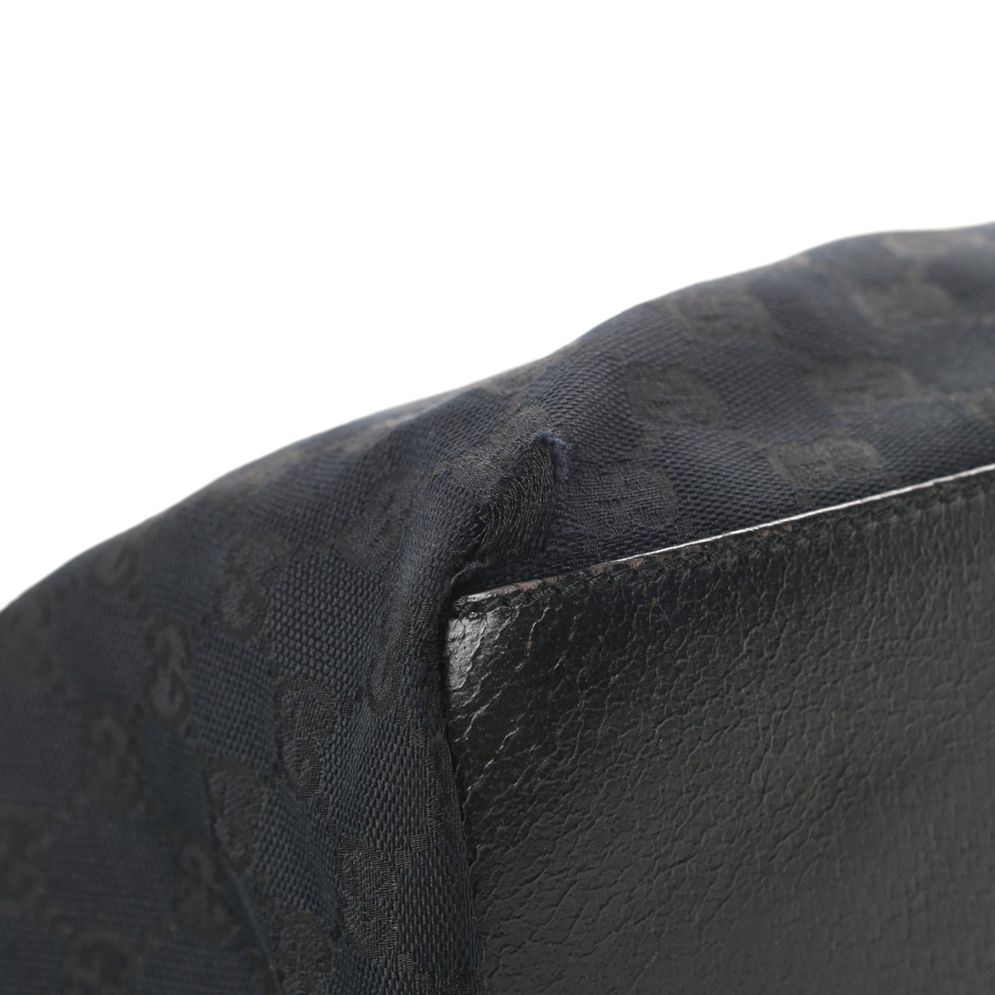 GG Monogram Small Web Handle Bucket Tote Black