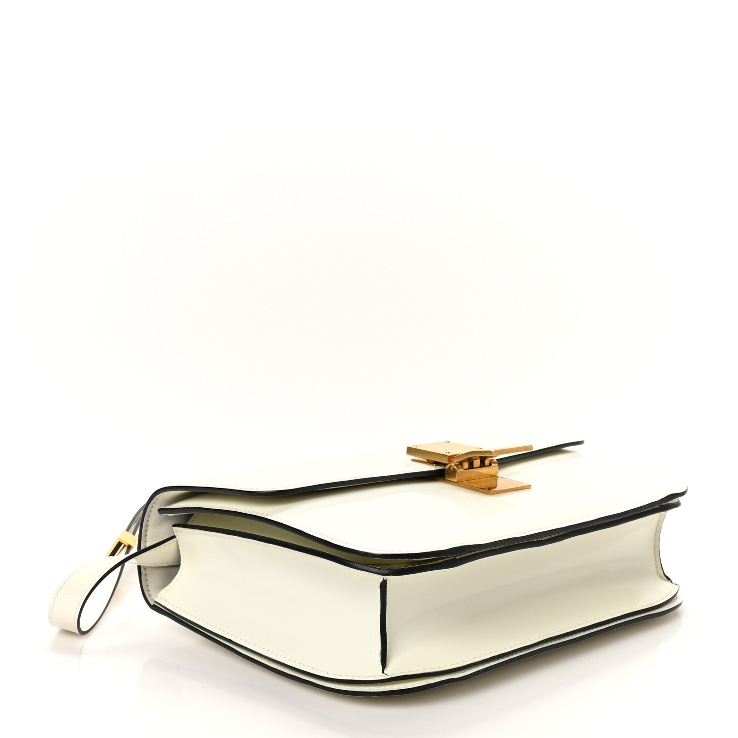Celine Spazzolato Calfskin Medium Classic Box Bag White 1679589