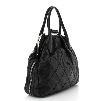 Chanel Calfskin Stitched Expandable Frame Bag Black 3 of 10