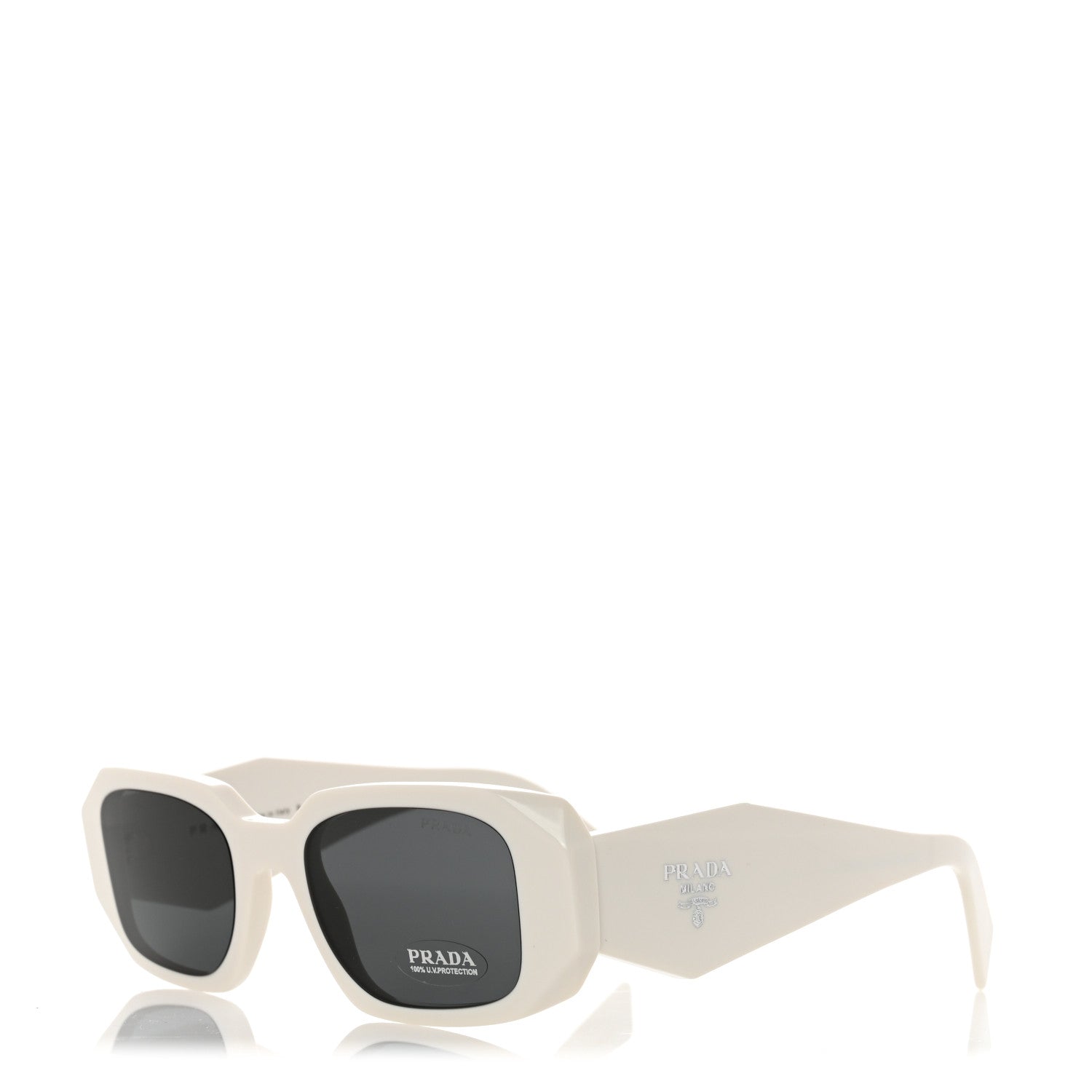 Prada Acetate Symbole Sunglasses SPR 17W White 1 of 8