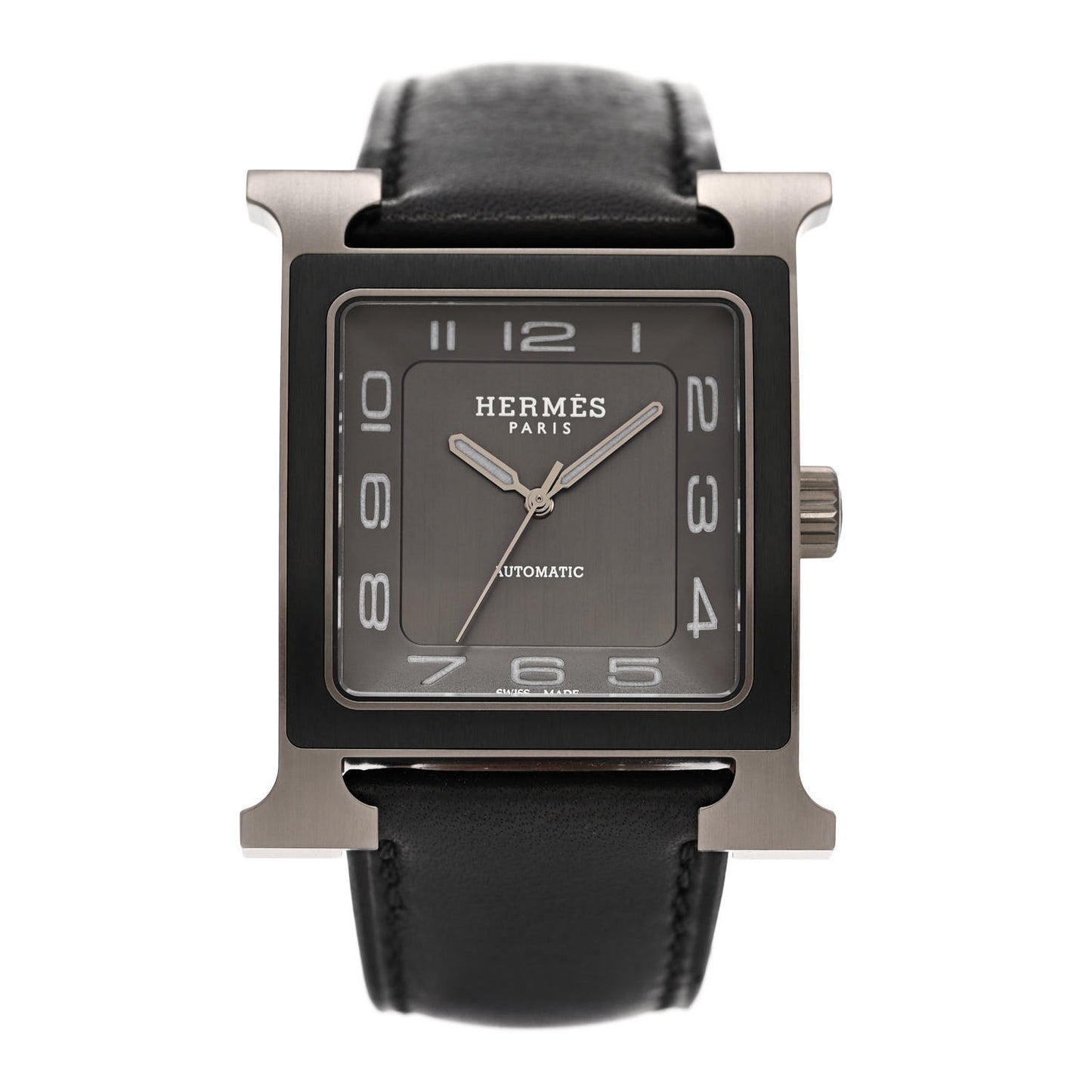 Titanium Barenia 30mm Heure H Hour Quartz Watch Noir