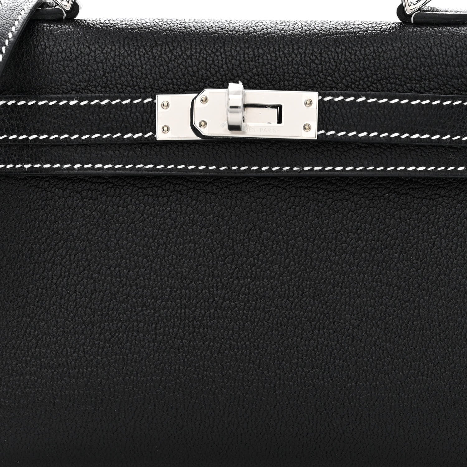Hermes Chevre Mysore Horseshoe Mini Kelly Sellier 20 Black Lime 8 of 11