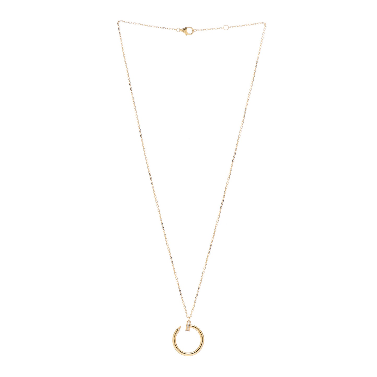 18K Yellow Gold Diamond Juste Un Clou Pendant Necklace