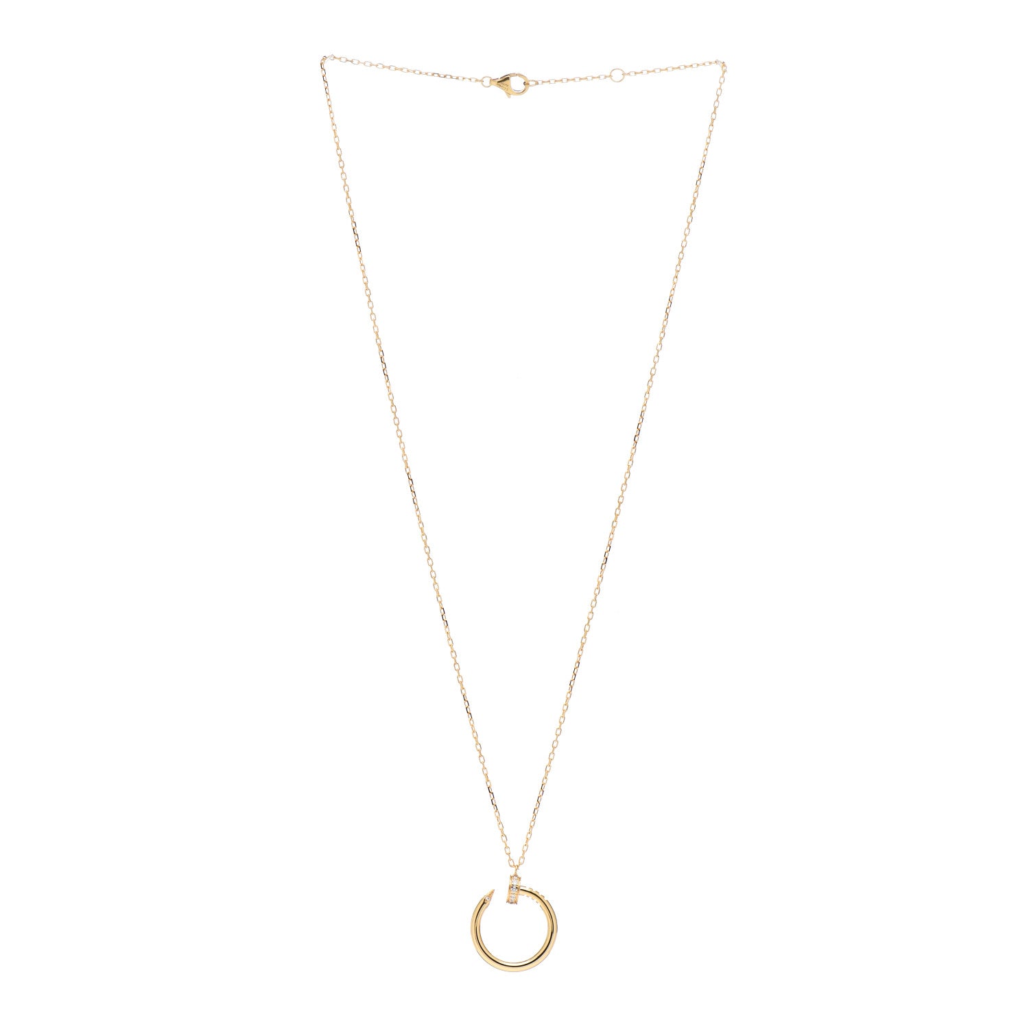 Cartier 18K Yellow Gold Diamond Juste Un Clou Pendant Necklace 3 of 5