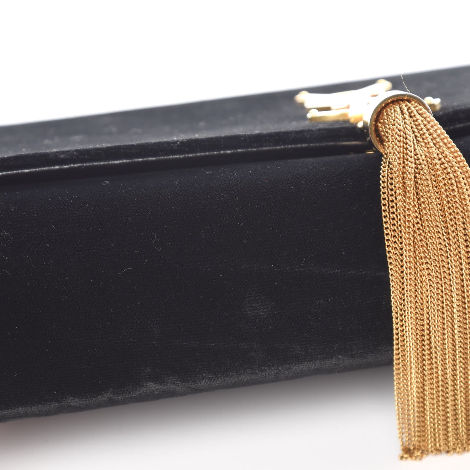 Saint Laurent Velvet Medium Monogram Kate Tassel Shoulder Bag Black 8 of 16