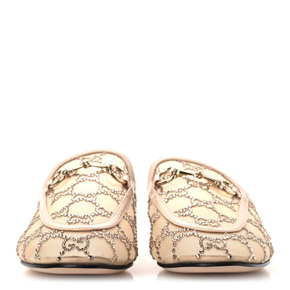 Gucci Patent Mesh Crystal GG Monogram Womens Princetown Slippers 37.5 Ivory 3 of 11