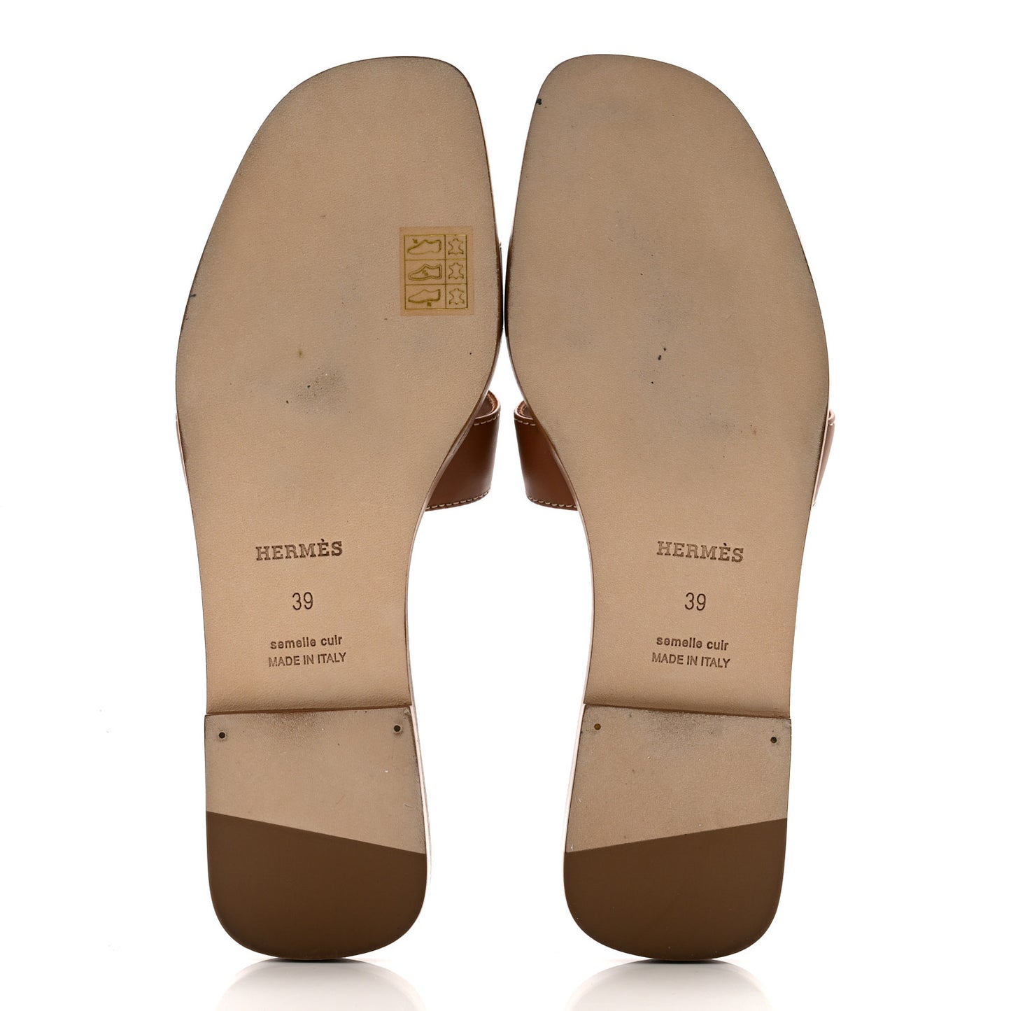 Box Calfskin Oran Sandals 39 Gold