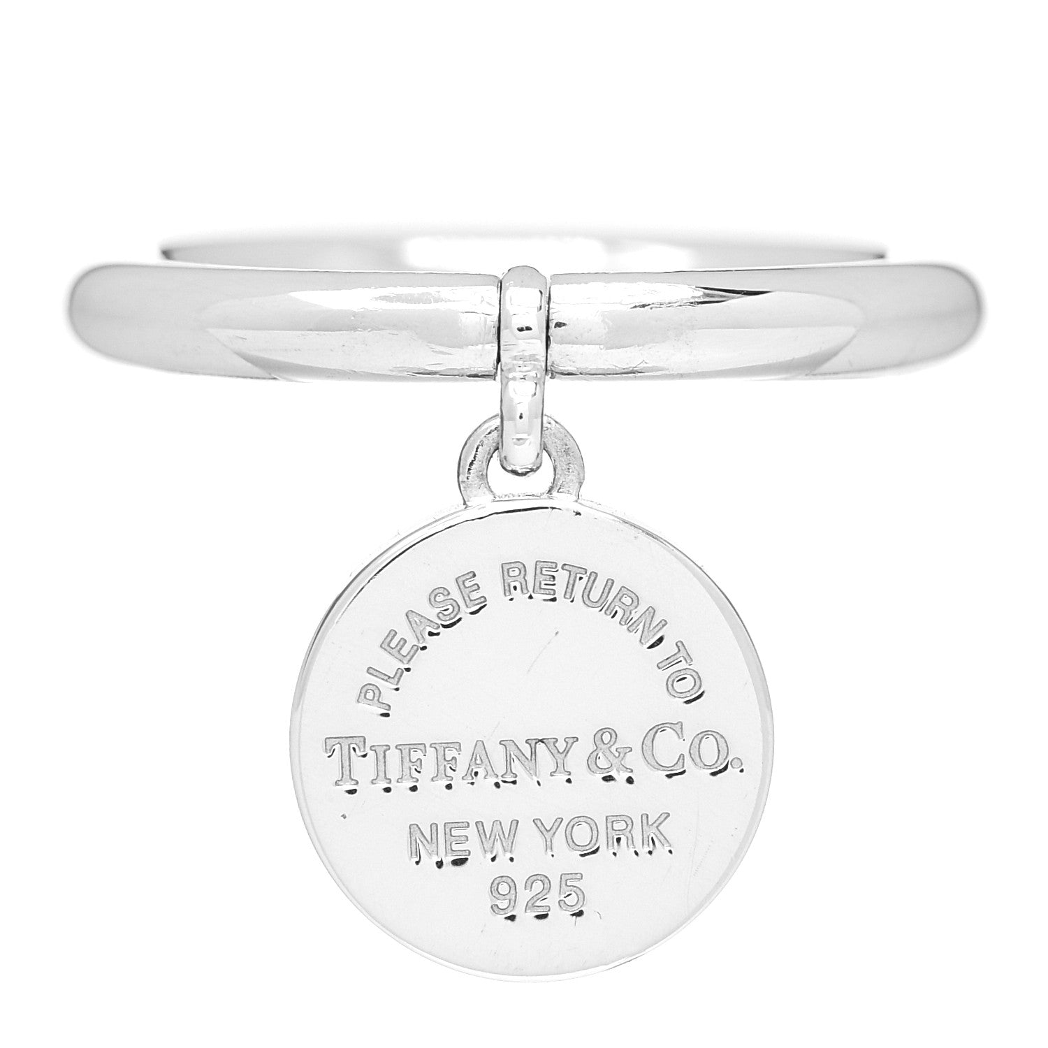 Tiffany Sterling Silver Return to Tiffany Round Tag Ring 52 6 1 of 4