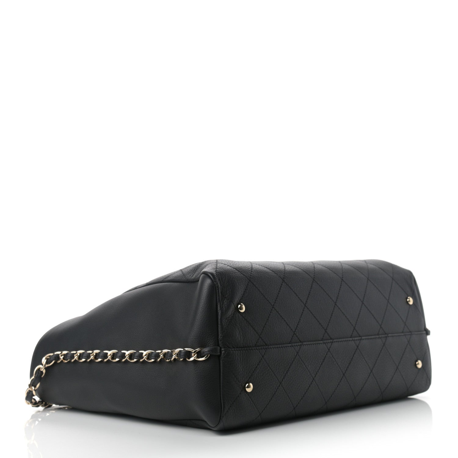 Chanel Bullskin Stitched Large Shopping Bag Black 4 of 9