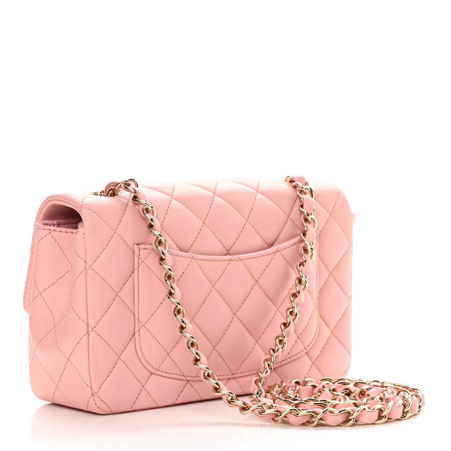 Chanel Lambskin Quilted Mini Rectangular Flap Pink 2 of 14