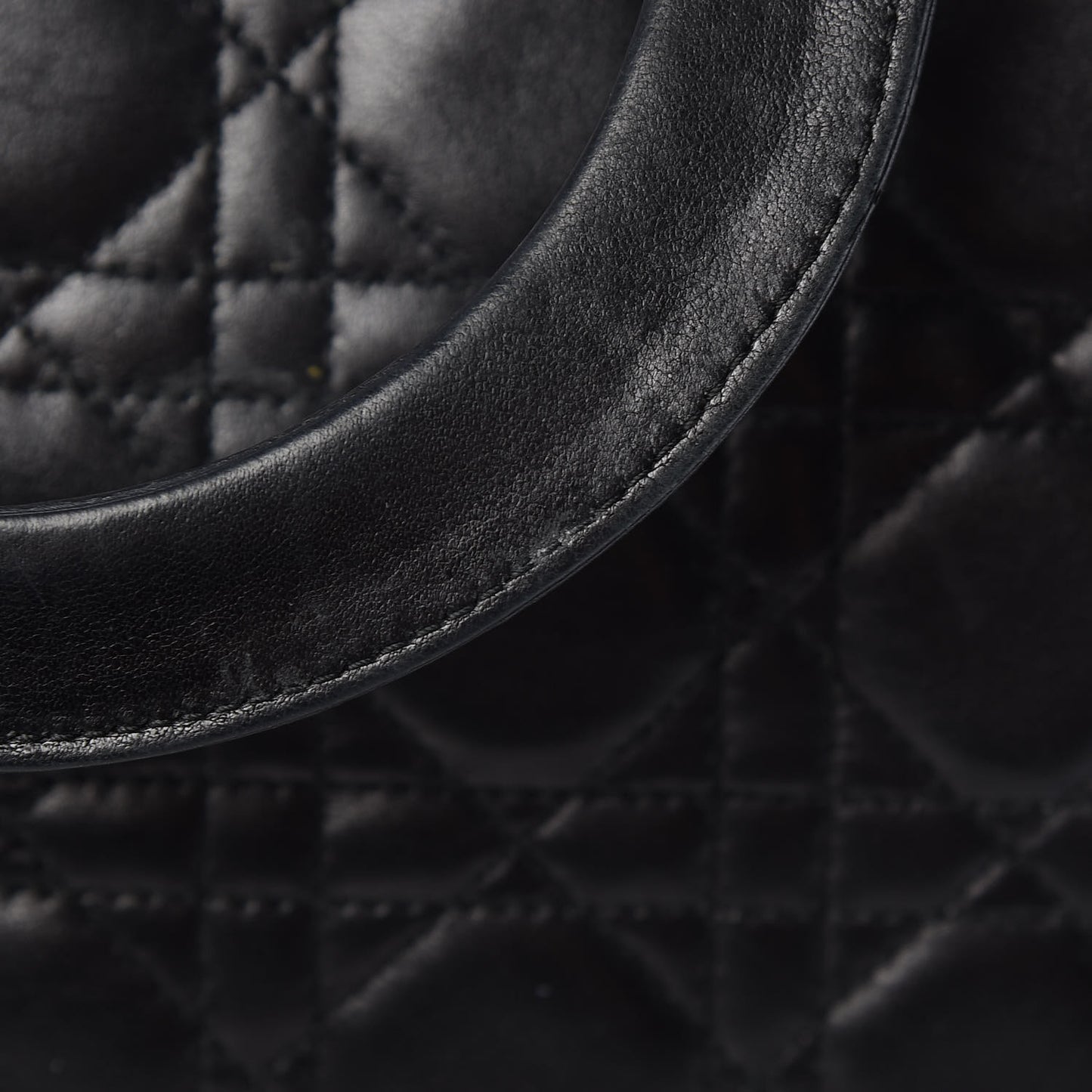 Lambskin Cannage Large Lady Dior Black
