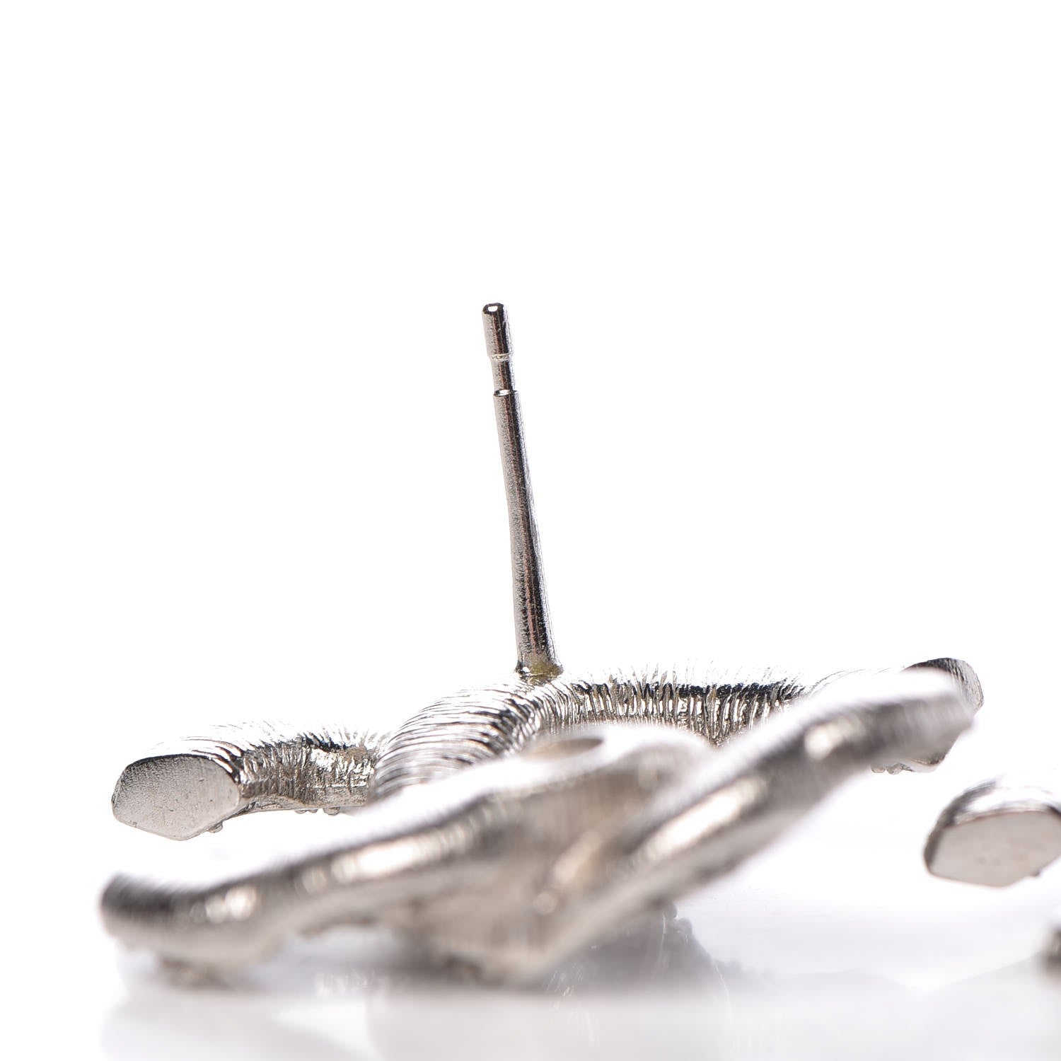 Chanel Crystal CC Earrings Silver 6 of 6