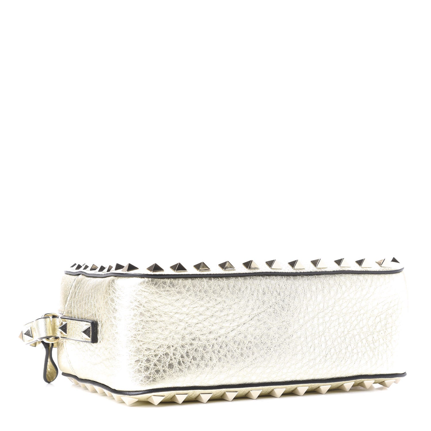 Valentino Garavani Metallic Pebbled Calfskin Rockstud Camera Crossbody Bag Platino 4 of 10