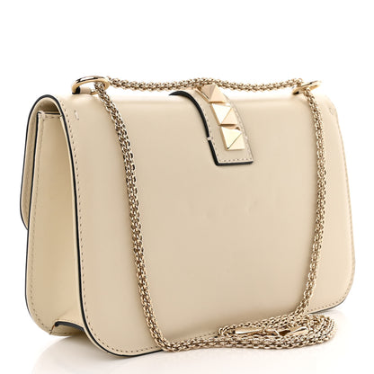 Valentino Garavani Vitello Medium Glam Lock Rockstud Flap Light Ivory 3 of 12