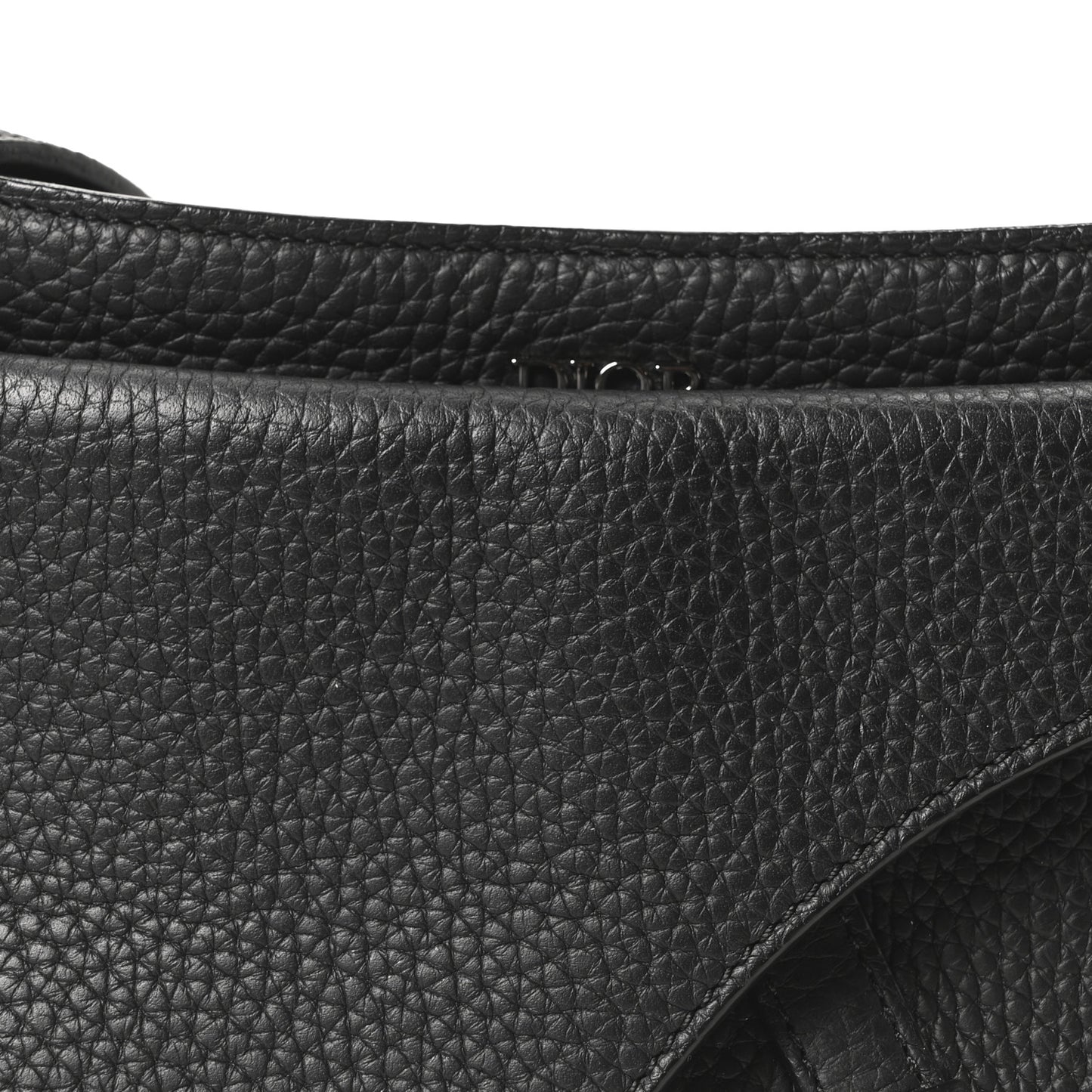 Grained Calfskin Mini Soft Saddle Bag Black