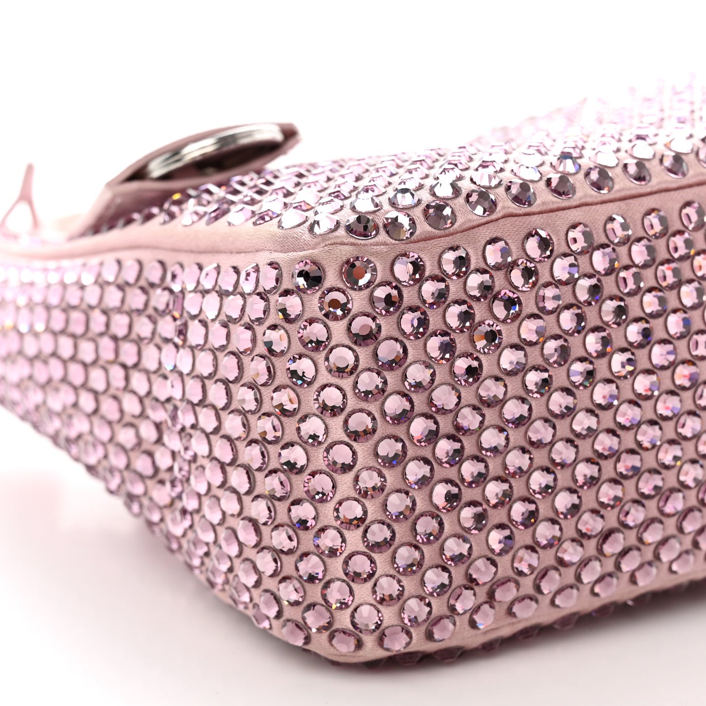 Satin Crystal Mini Re-Edition 2000 Bag Alabastro